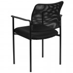 Comfort Black Mesh Stackable Steel Side Chair with Arms