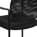 Comfort Black Mesh Stackable Steel Side Chair with Arms