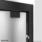 Encore 30 in. D x 60 in. W x 78 3/4 in. H Bypass Shower Door in Satin Black and Left Drain White Base Kit