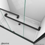 Encore 30 in. D x 60 in. W x 78 3/4 in. H Bypass Shower Door in Satin Black and Left Drain White Base Kit