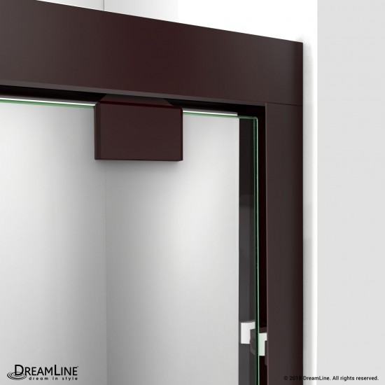 Encore 30 in. D x 60 in. W x 78 3/4 in. H Bypass Shower Door in Oil Rubbed Bronze and Left Drain Biscuit Base Kit