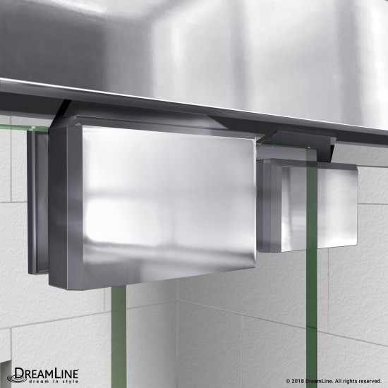 Encore 30 in. D x 60 in. W x 78 3/4 in. H Bypass Shower Door in Chrome and Right Drain Biscuit Base Kit