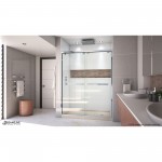 Encore 30 in. D x 60 in. W x 78 3/4 in. H Bypass Shower Door in Chrome and Right Drain Biscuit Base Kit