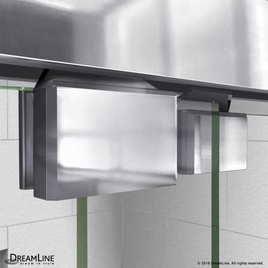 Encore 30 in. D x 60 in. W x 78 3/4 in. H Bypass Shower Door in Chrome and Right Drain Black Base Kit