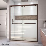Encore 32 in. D x 60 in. W x 78 3/4 in. H Bypass Shower Door in Oil Rubbed Bronze and Center Drain Biscuit Base Kit