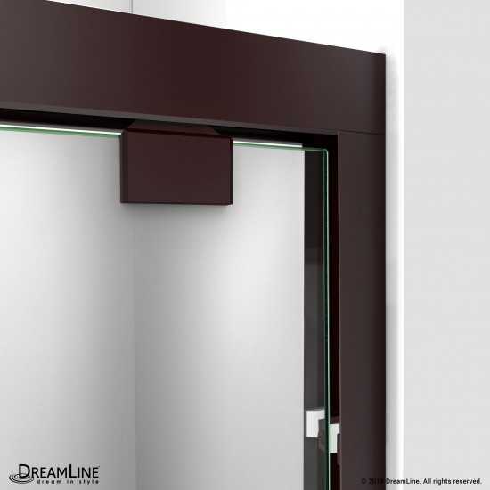 Encore 32 in. D x 60 in. W x 78 3/4 in. H Bypass Shower Door in Oil Rubbed Bronze and Center Drain Biscuit Base Kit