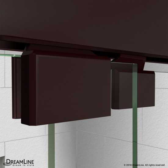 Encore 32 in. D x 60 in. W x 78 3/4 in. H Bypass Shower Door in Oil Rubbed Bronze and Left Drain White Base Kit