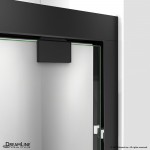 Encore 32 in. D x 60 in. W x 78 3/4 in. H Bypass Shower Door in Satin Black and Left Drain Black Base Kit