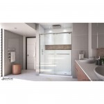 Encore 32 in. D x 60 in. W x 78 3/4 in. H Bypass Shower Door in Brushed Nickel and Right Drain White Base Kit