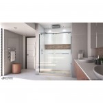 Encore 32 in. D x 60 in. W x 78 3/4 in. H Bypass Shower Door in Chrome and Right Drain Biscuit Base Kit