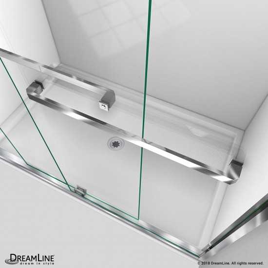 Encore 34 in. D x 60 in. W x 78 3/4 in. H Bypass Shower Door in Chrome and Center Drain White Base Kit