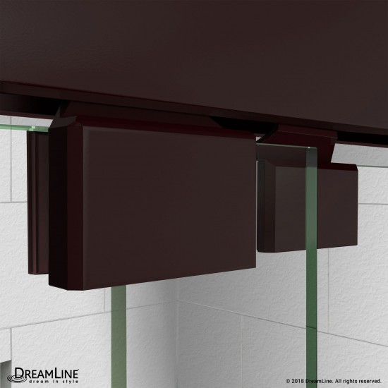 Encore 34 in. D x 60 in. W x 78 3/4 in. H Bypass Shower Door in Oil Rubbed Bronze and Right Drain White Base Kit