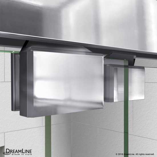Encore 32 in. D x 48 in. W x 78 3/4 in. H Bypass Shower Door in Chrome and Center Drain Biscuit Base Kit