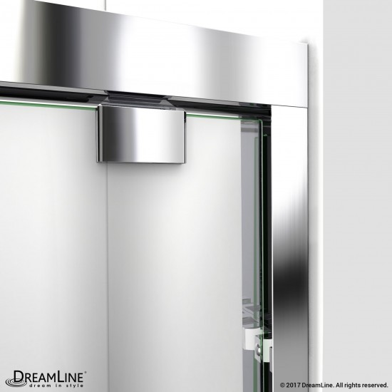 Encore 32 in. D x 48 in. W x 78 3/4 in. H Bypass Shower Door in Chrome and Center Drain Biscuit Base Kit