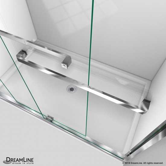 Encore 32 in. D x 48 in. W x 78 3/4 in. H Bypass Shower Door in Chrome and Center Drain Biscuit Base Kit