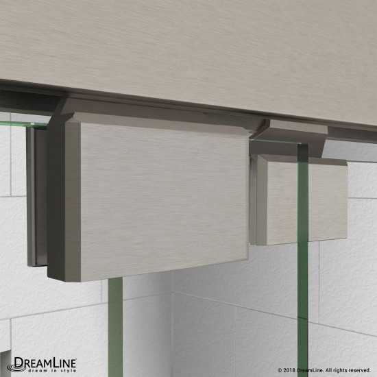 Encore 34 in. D x 48 in. W x 78 3/4 in. H Bypass Shower Door in Brushed Nickel and Center Drain White Base Kit