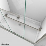 Encore 34 in. D x 48 in. W x 78 3/4 in. H Bypass Shower Door in Brushed Nickel and Center Drain White Base Kit