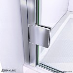 Lumen 34-35 in. W by 72 in. H Semi-Frameless Hinged Shower Door in Chrome