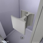 Lumen 34-35 in. W by 72 in. H Semi-Frameless Hinged Shower Door in Brushed Nickel