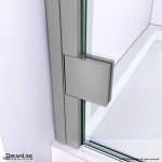Lumen 34-35 in. W by 72 in. H Semi-Frameless Hinged Shower Door in Brushed Nickel