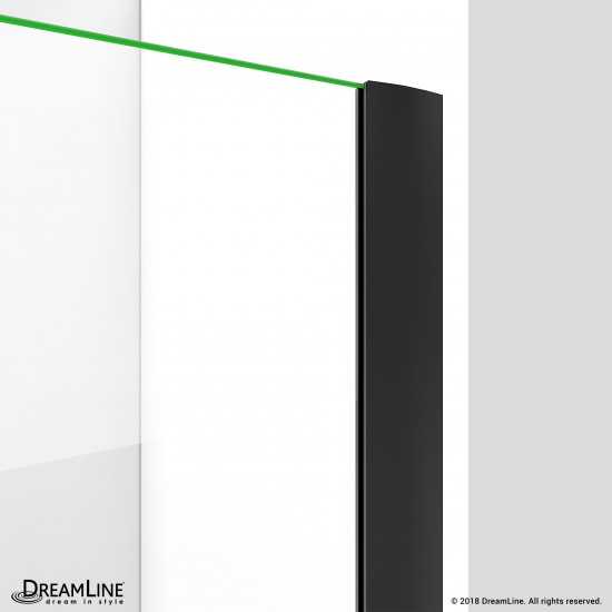 Elegance-LS 25 1/4 - 27 1/4 in. W x 72 in. H Frameless Pivot Shower Door in Satin Black