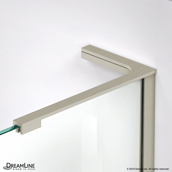 Elegance-LS 35 1/4 - 37 1/4 in. W x 72 in. H Frameless Pivot Shower Door in Brushed Nickel