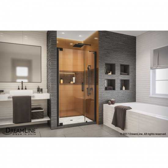 Elegance-LS 35 1/4 - 37 1/4 in. W x 72 in. H Frameless Pivot Shower Door in Satin Black