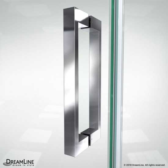 Elegance-LS 41 1/4 - 43 1/4 in. W x 72 in. H Frameless Pivot Shower Door in Chrome