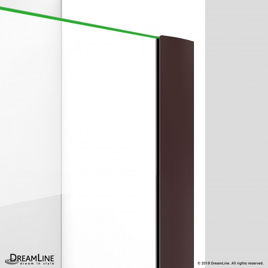 Elegance-LS 41 1/4 - 43 1/4 in. W x 72 in. H Frameless Pivot Shower Door in Oil Rubbed Bronze