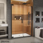 Elegance-LS 47 1/4 - 49 1/4 in. W x 72 in. H Frameless Pivot Shower Door in Satin Black