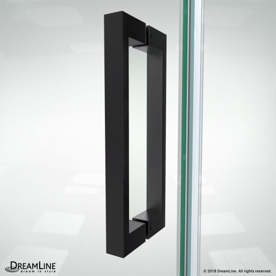 Elegance-LS 47 1/4 - 49 1/4 in. W x 72 in. H Frameless Pivot Shower Door in Satin Black