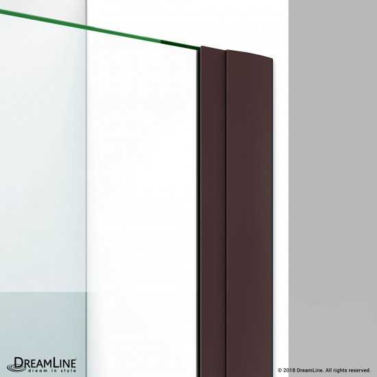 Elegance-LS 53 1/4 - 55 1/4 in. W x 72 in. H Frameless Pivot Shower Door in Oil Rubbed Bronze