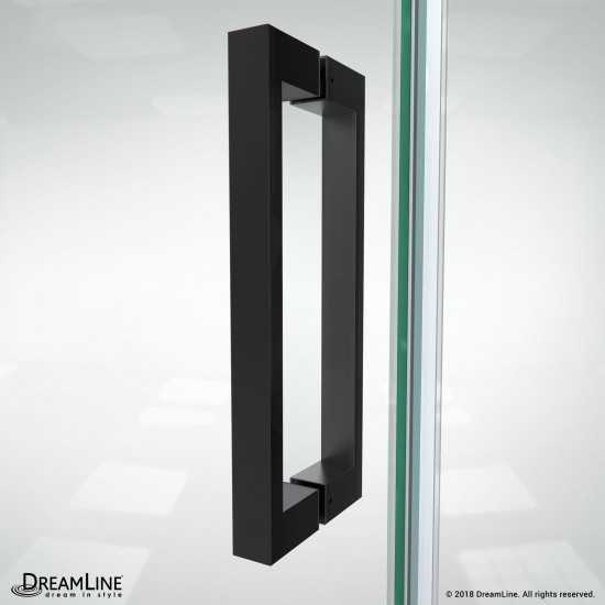 Elegance-LS 27 - 29 in. W x 72 in. H Frameless Pivot Shower Door in Satin Black