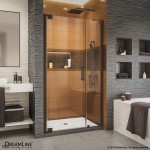 Elegance-LS 37 - 39 in. W x 72 in. H Frameless Pivot Shower Door in Oil Rubbed Bronze