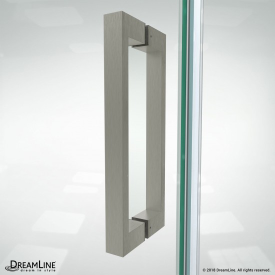 Elegance-LS 43 - 45 in. W x 72 in. H Frameless Pivot Shower Door in Brushed Nickel