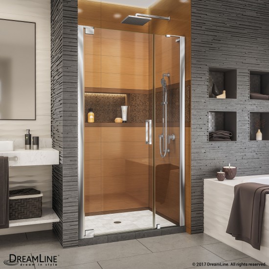 Elegance-LS 38 3/4 - 40 3/4 in. W x 72 in. H Frameless Pivot Shower Door in Chrome