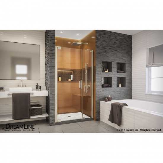 Elegance-LS 38 3/4 - 40 3/4 in. W x 72 in. H Frameless Pivot Shower Door in Brushed Nickel