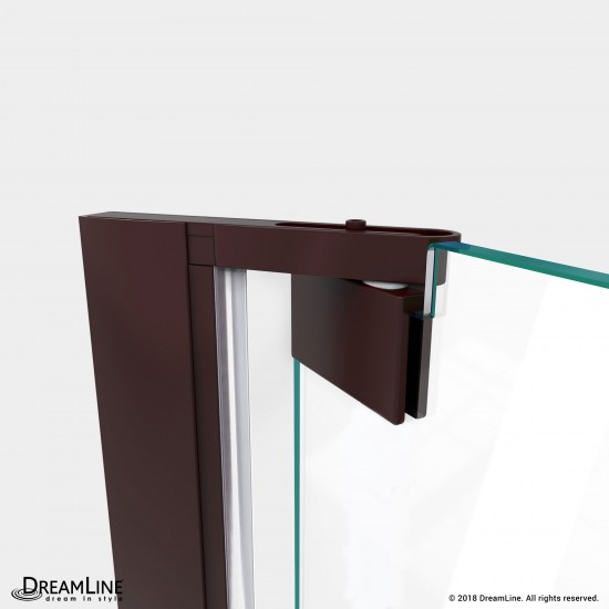Elegance-LS 44 3/4 - 46 3/4 in. W x 72 in. H Frameless Pivot Shower Door in Oil Rubbed Bronze