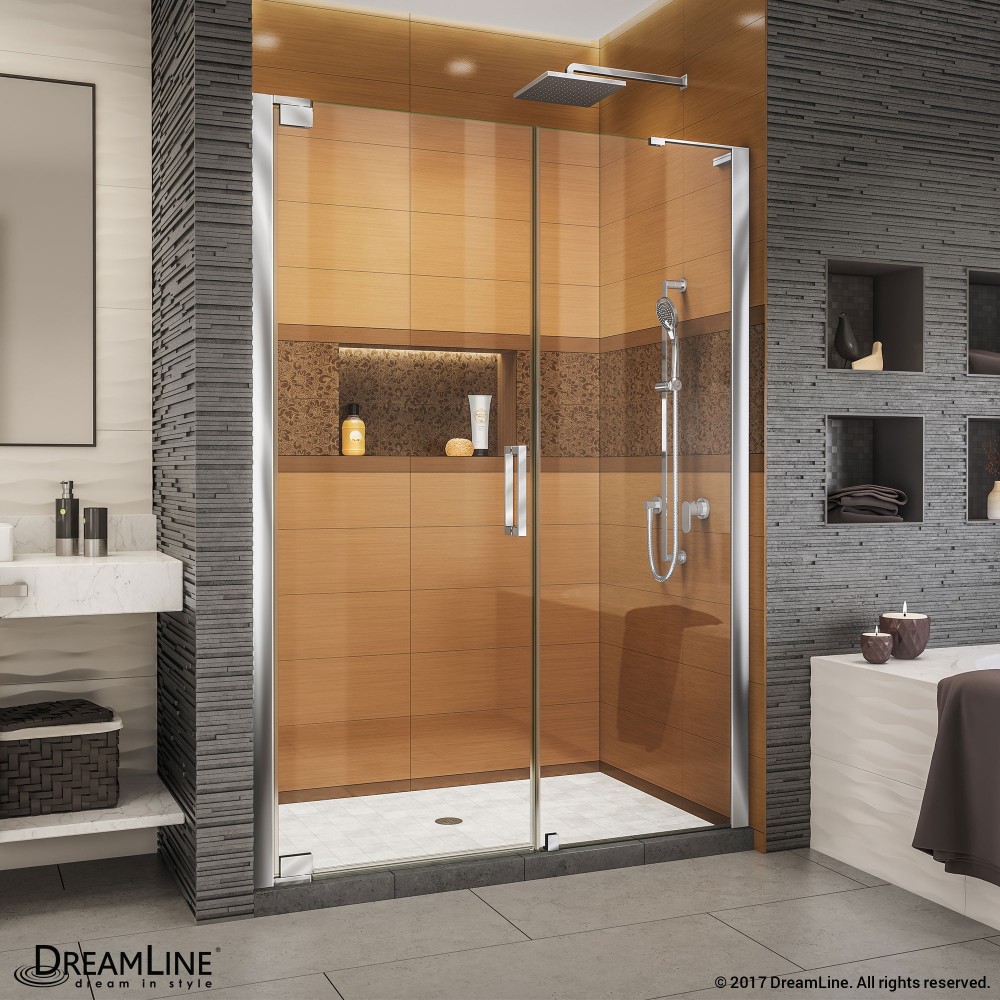 Elegance-LS 50 3/4 - 52 3/4 in. W x 72 in. H Frameless Pivot Shower Door in Chrome