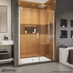 Elegance-LS 50 3/4 - 52 3/4 in. W x 72 in. H Frameless Pivot Shower Door in Brushed Nickel