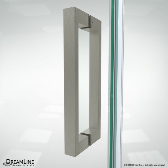 Elegance-LS 50 3/4 - 52 3/4 in. W x 72 in. H Frameless Pivot Shower Door in Brushed Nickel