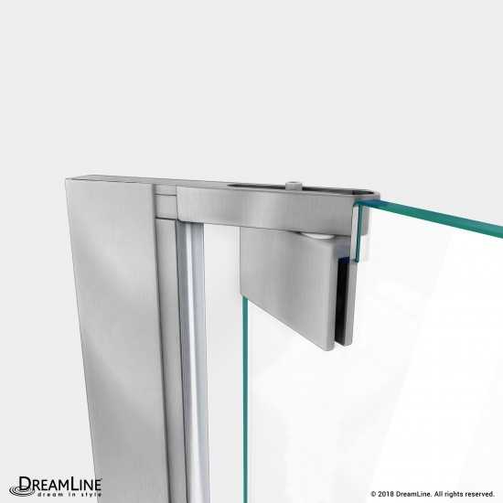 Elegance-LS 50 3/4 - 52 3/4 in. W x 72 in. H Frameless Pivot Shower Door in Brushed Nickel
