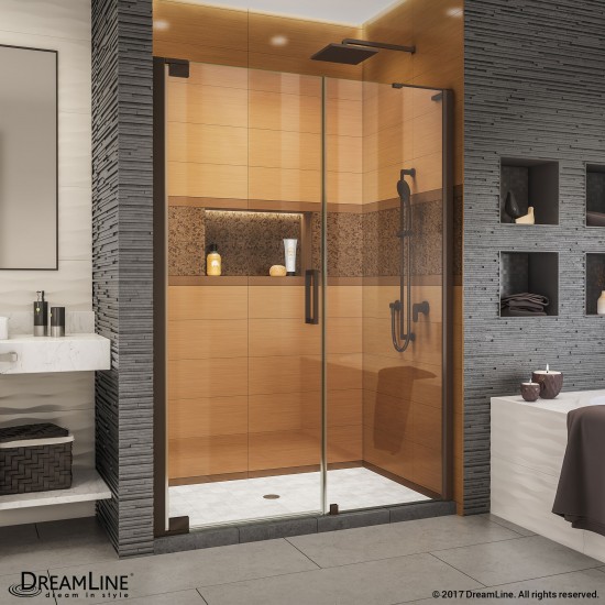 Elegance-LS 50 3/4 - 52 3/4 in. W x 72 in. H Frameless Pivot Shower Door in Oil Rubbed Bronze