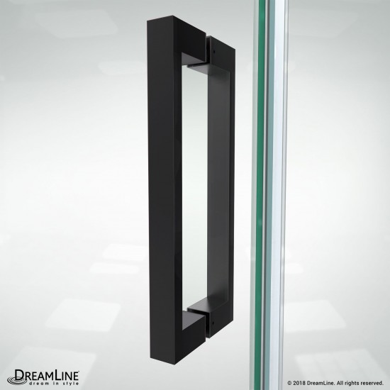 Elegance-LS 50 3/4 - 52 3/4 in. W x 72 in. H Frameless Pivot Shower Door in Satin Black