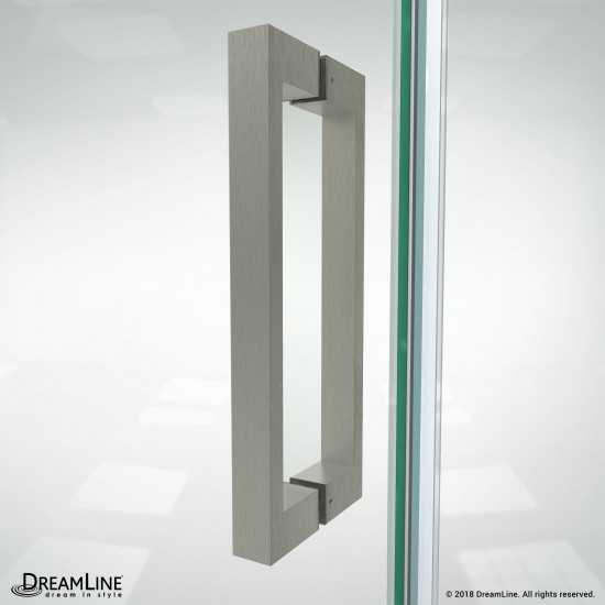 Elegance-LS 34 1/2 - 36 1/2 in. W x 72 in. H Frameless Pivot Shower Door in Brushed Nickel