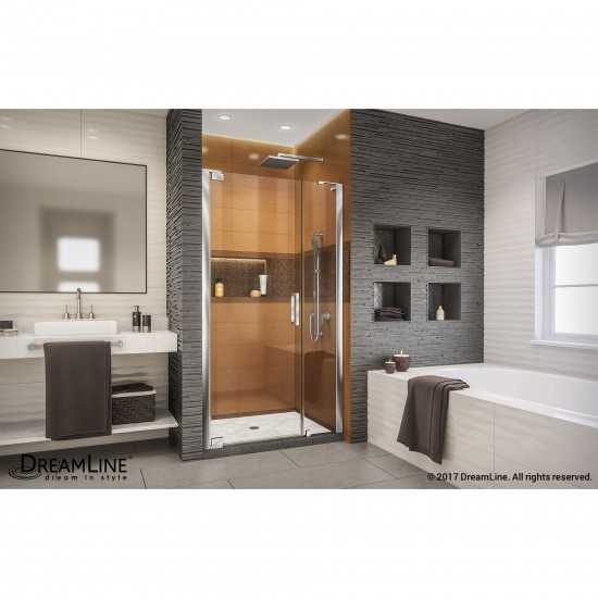 Elegance-LS 40 1/2 - 42 1/2 in. W x 72 in. H Frameless Pivot Shower Door in Chrome