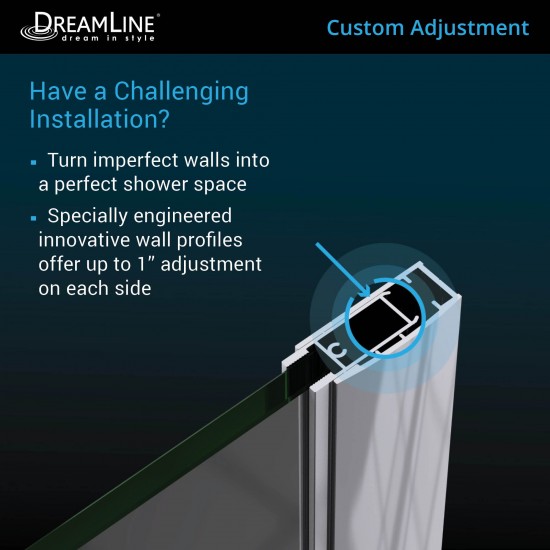 Elegance-LS 32 1/4 - 34 1/4 in. W x 72 in. H Frameless Pivot Shower Door in Chrome