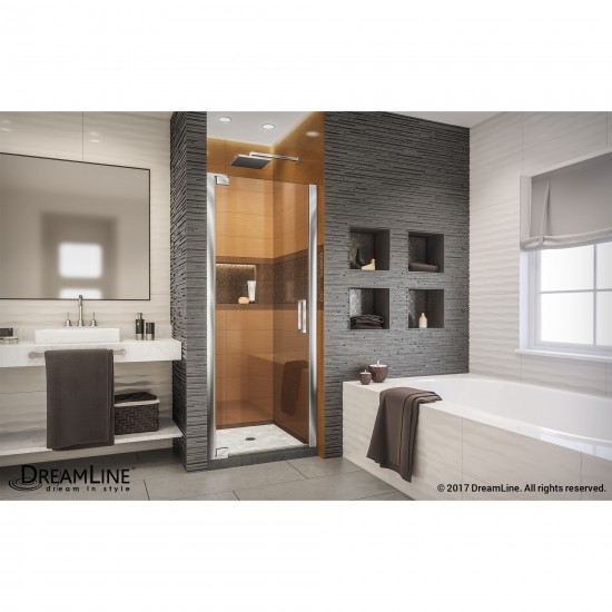 Elegance-LS 32 1/4 - 34 1/4 in. W x 72 in. H Frameless Pivot Shower Door in Chrome