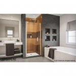 Elegance-LS 36 1/4 - 38 1/4 in. W x 72 in. H Frameless Pivot Shower Door in Brushed Nickel