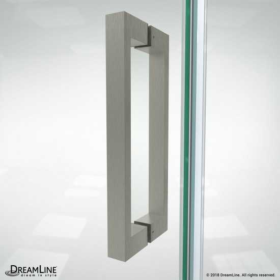 Elegance-LS 36 1/4 - 38 1/4 in. W x 72 in. H Frameless Pivot Shower Door in Brushed Nickel